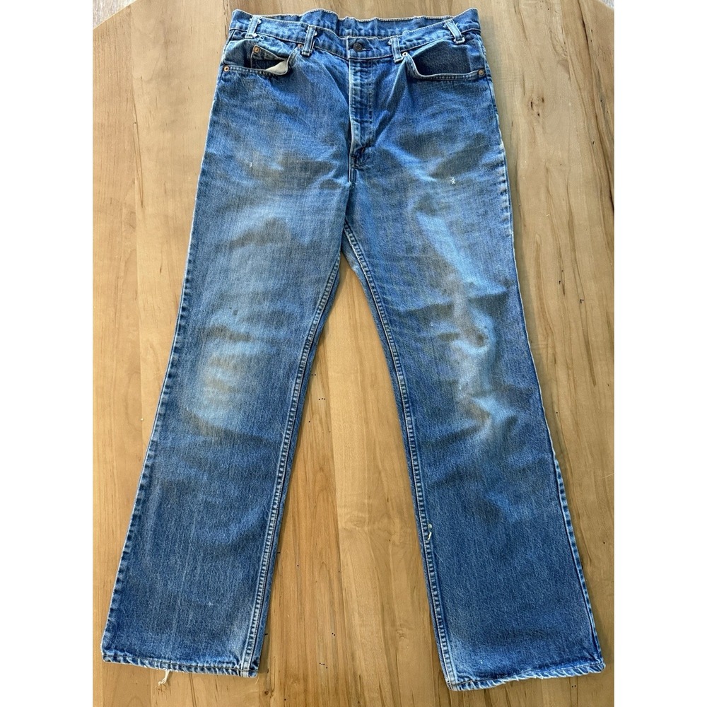 Vintage Levi's Orange Tab 517 Bootcut Denim Jeans Distressed 36X32 Made In USA